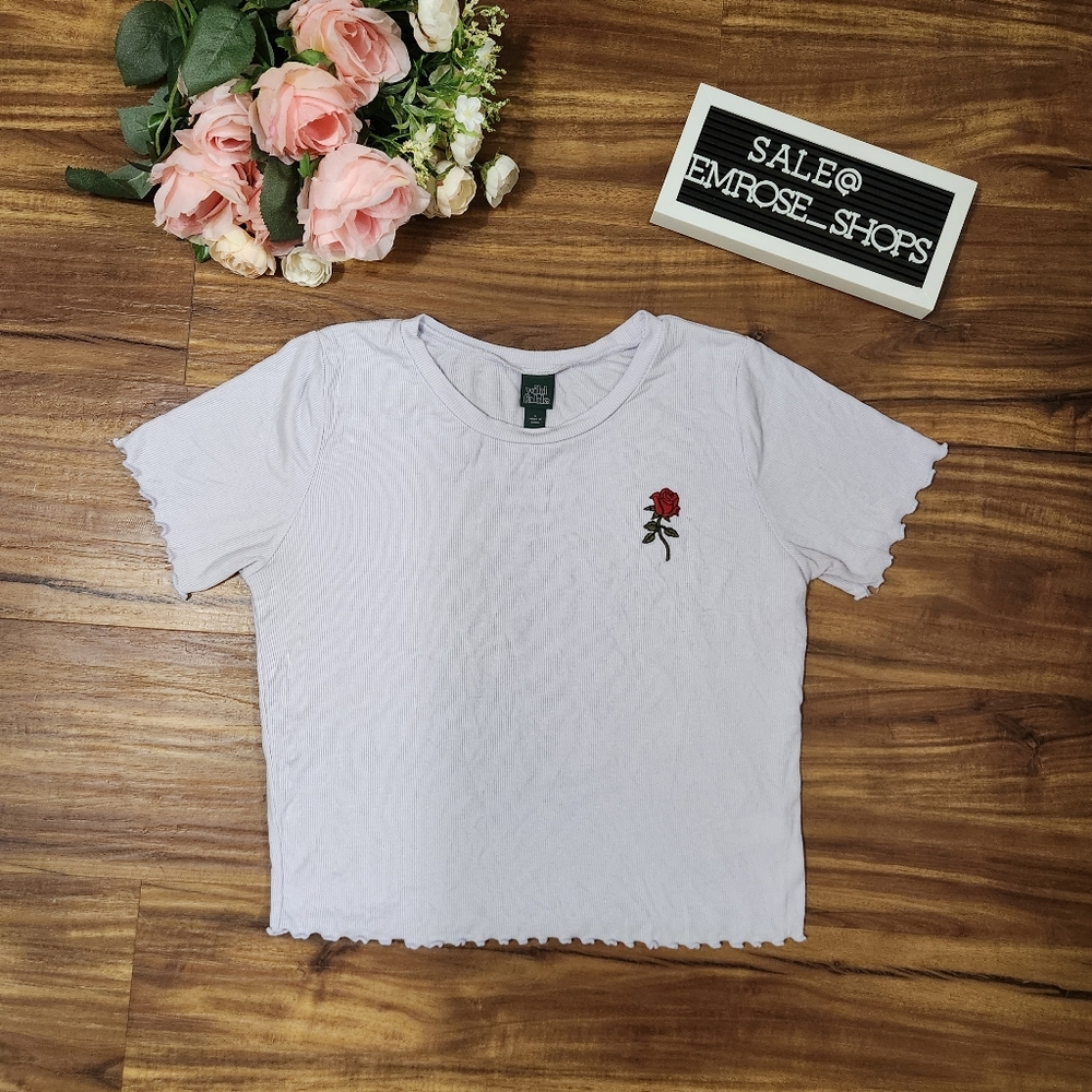 Wild Fable Purple Rose Crop Top